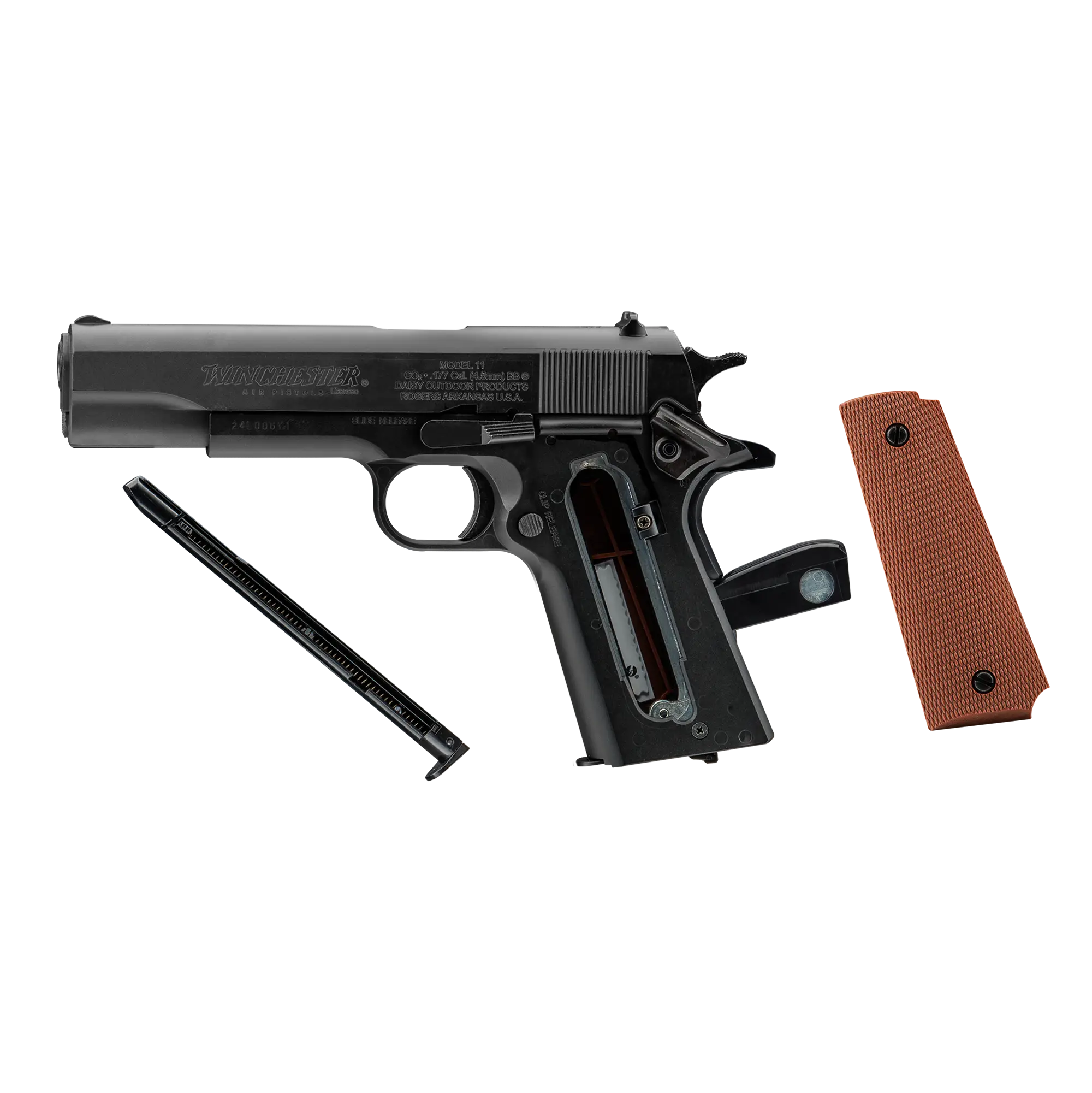 Left Profile Opened of Model 11 .177 CO2 BB Pistol (981011-001)