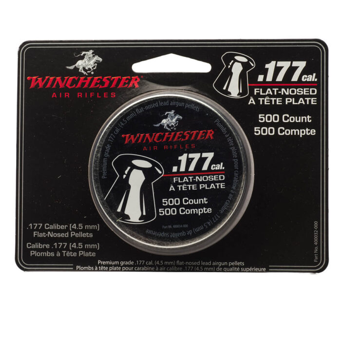Winchester Flat Nose 177 500 front airgun pellet ammo