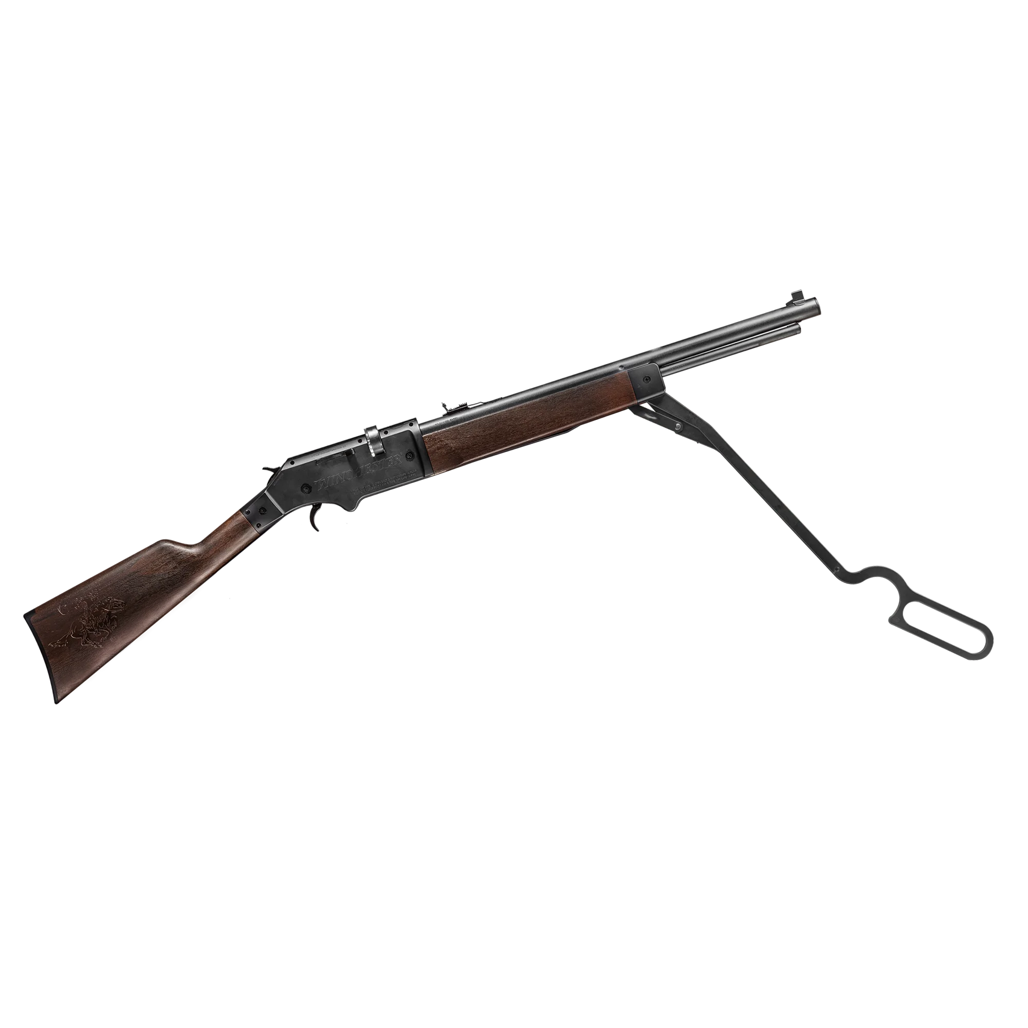 Winchester Model 1873 pellet rifle right cocked view