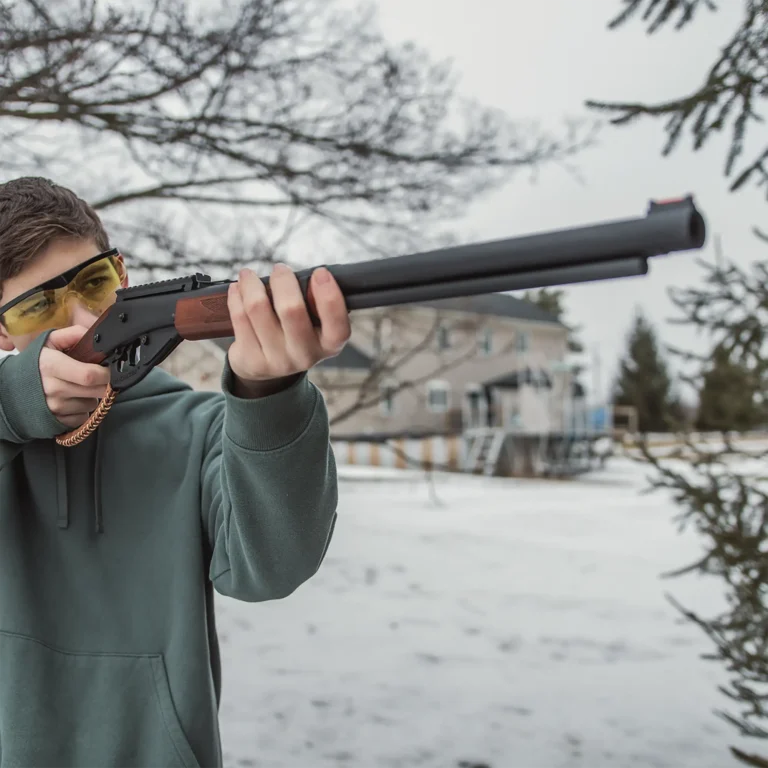 Winchester Model 1892 BB rifle shooting lifestyle picture