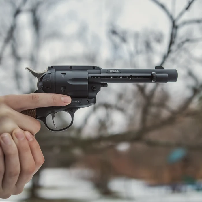 Winchester Ranger Revolver lifestyle holding revolver right view